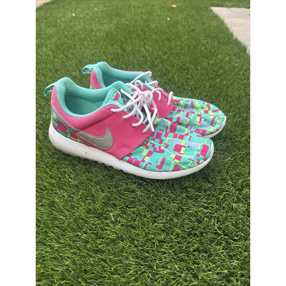 Nike Rosherun Print (GS) 677784 601 Casual Running Sneakers 7Y